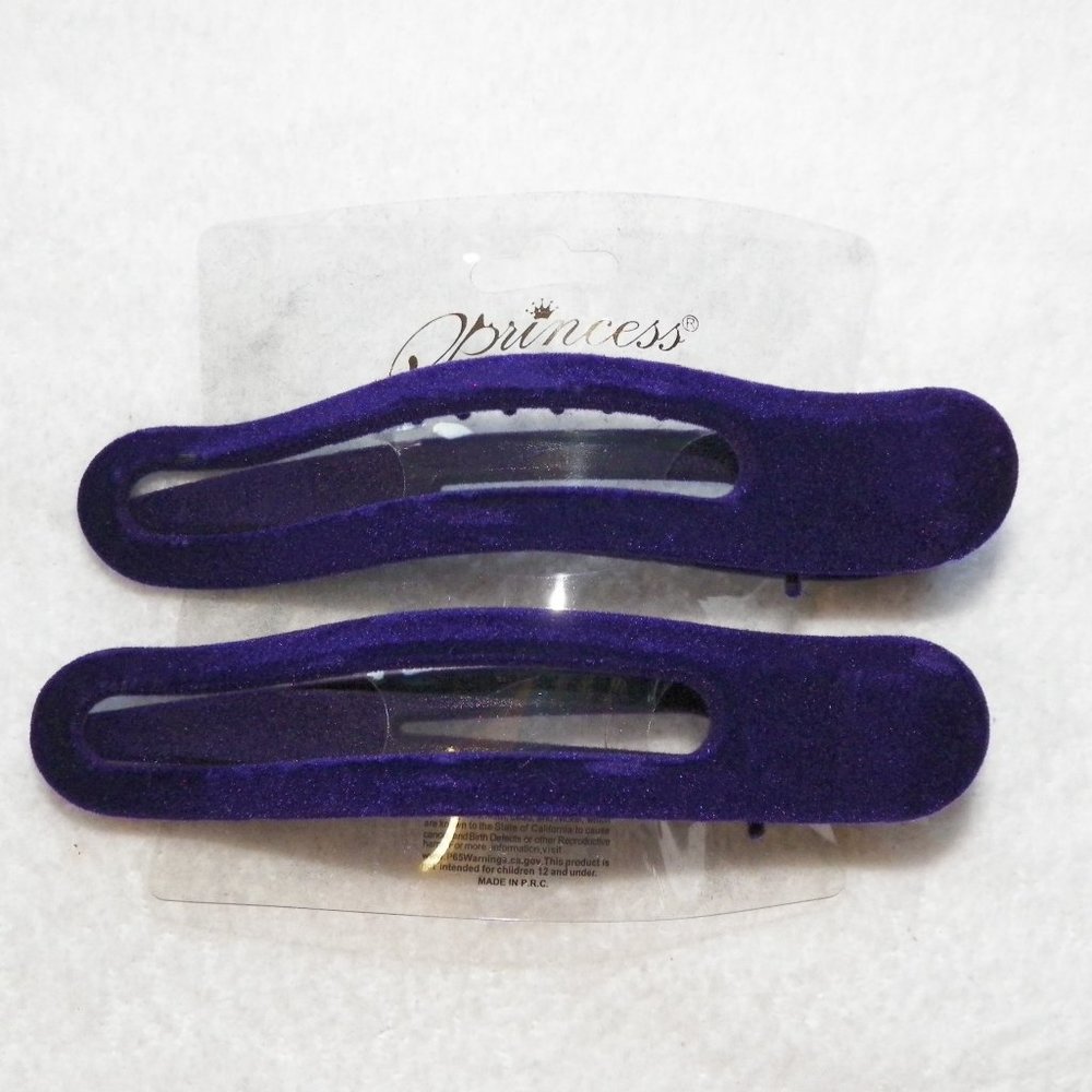 2PC Purple Velvet Salon Hair Claw Clip Princess Accessories